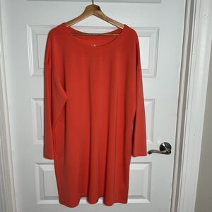 Elle Women's Long Sleeve Dress - Vibrant Orange